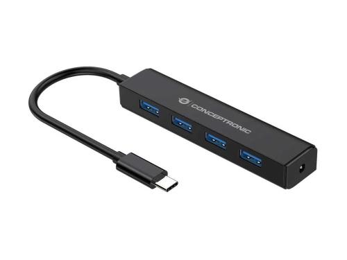 Conceptronic Usb-Hub 4-Port 3.1/C->4x3.0 O.Netzteil Sw