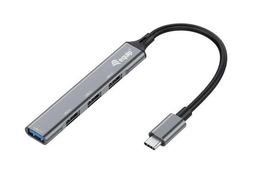 Equip Usb-Hub 4-Port 3.1/C->1x3.0/3x2.0 O.Netzteil Grau