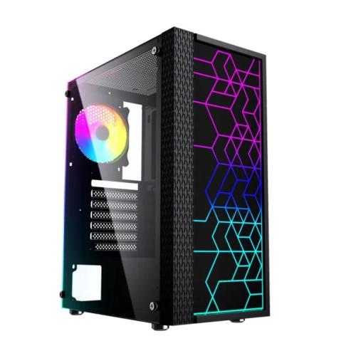Gembird Fornax 2500 Argb Gaming Atx Computer Case Midi Tower Backlight Black