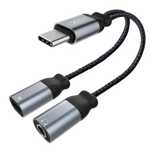 Audio Adaptér Type-C Na Type-C + Jack 3,5 Mm Xo Nbr160b Funkce Prenosu Bluetooth (Cerný)