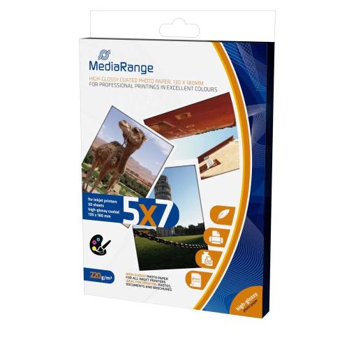 Mediarange Foto Papier Hochglänzend 13x18cm 220g 50 Blatt