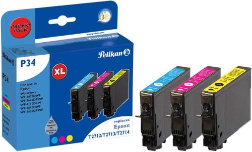 Pelikan Patrone Epson P34 T2715 Promo Pack C/M/G Kompatibel