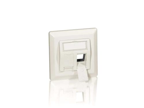 Equip Unterputzdose +Frontplatte 2 Keystone 45° Ral 1013 Polybeutel