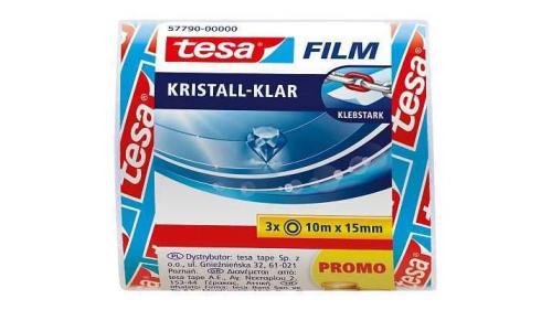 Tesafilm Rolle 10m 15mm Kristall-Klar 3st.