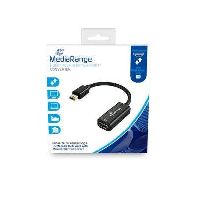 Mediarange Hdmi Buchse/Mini Dp Stecker 10 Gbit/S 15cm Schwar
