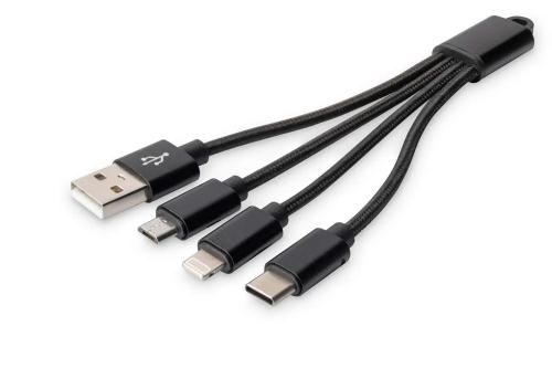 Digitus 3-In-1 Ladekabel Usb a Lightning + Micro Usb + Usb-C