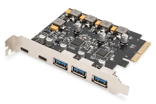 Digitus Pci Expr. Card Usb 3.1 Gen2, 2x Usb-C 3x Usb-A