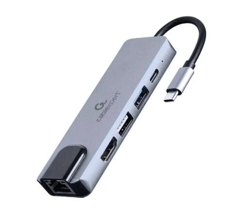Gembird A-Cm-Combo5-04 Usb Type-C 5-In-1 Multi-Port Adapter (Hub + Hdmi + Pd + Lan)