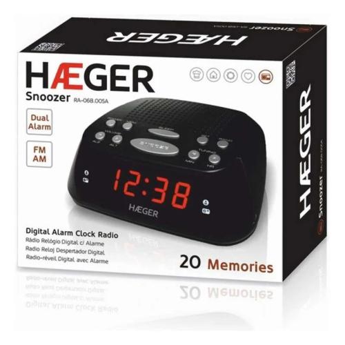 Haeger Radio Relogio Despertador Ligaçao Corrente Ou Pilhas