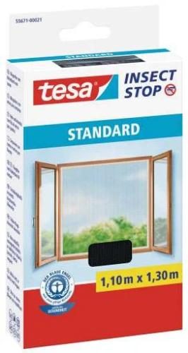Tesa Fliegengitter Standard Klettband 1,1x1,3m Anthrazit