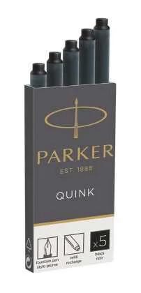 PARKER QUINK INKTPATRONEN ZWART, DOOS MET 5 STUKS.