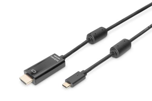 Digitus Adapterkabel Typc->hdmi a 5,0m 45/60hz Schwarz