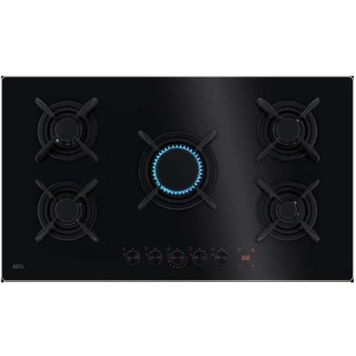 Gas Hob 5 Burners Hkb95453nb 90cm (Black) - Aeg