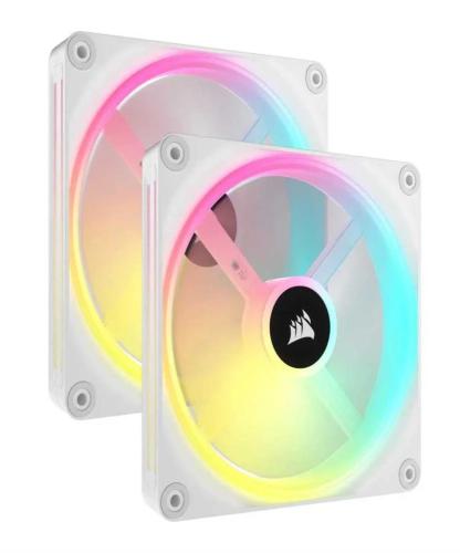 Ventoinha 140mm Icue Link Qx140 RGB 2000rpm 4 Pinos Pwm Branco Dual Fan Kit - Corsair