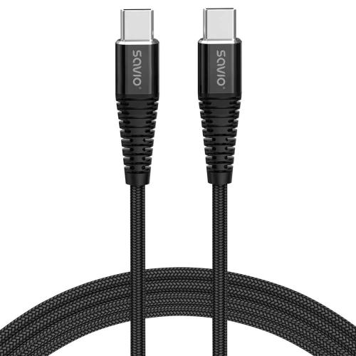 SAVIO CL-160 CABO USB 2 M USB 2.0 USB C PRETO