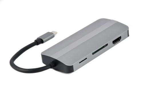 Gembird A-Cm-Combo8-02 Notebook Dock/Port Replicator Usb Type-C Silver
