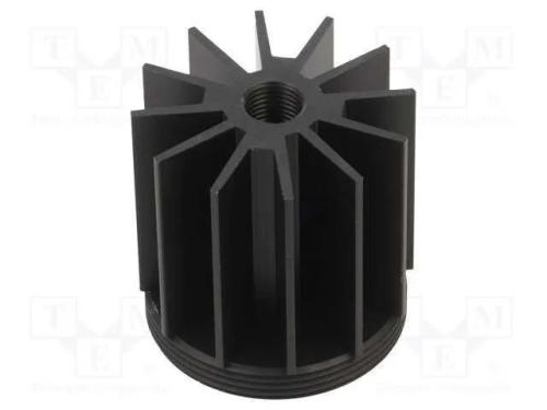 Dissipador de Cal, Led, W: 45mm, H: 38mm, Preta, Forma: Redondo