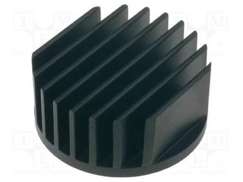 Dissipador de Cal, Led, : 32mm, H: 14mm, 15,71k/W, Preta