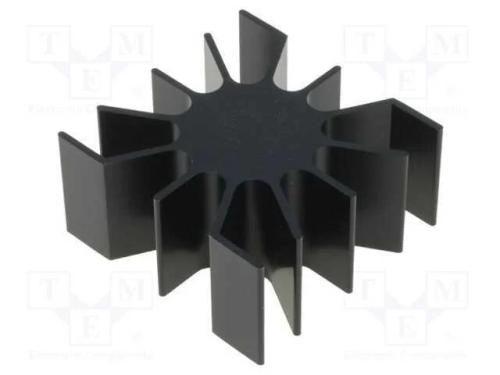 Dissipador de Cal, Led, L: 51,5mm, W: 51mm, : 26mm, H: 25mm, Preta