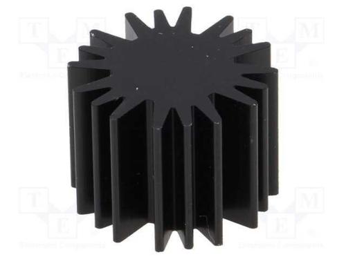 Dissipador de Cal, Led, : 20mm, H: 15mm, 6,3k/W, Preta