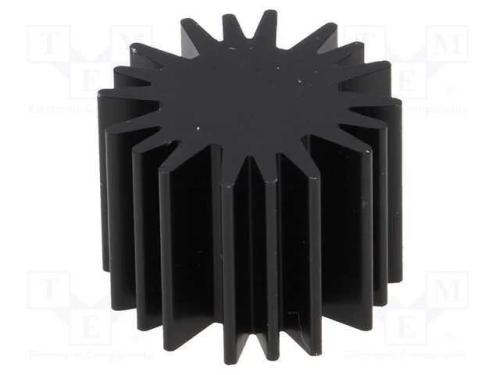 Dissipador de Cal, Led, : 20mm, H: 15mm, 6,3k/W, Preta