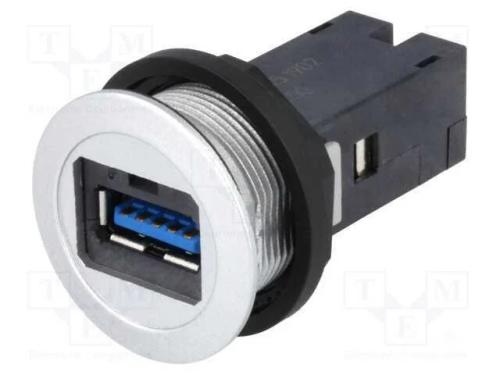 Tomada USB, 22mm, har-port, -25÷70C, 22,3mm, IP20.