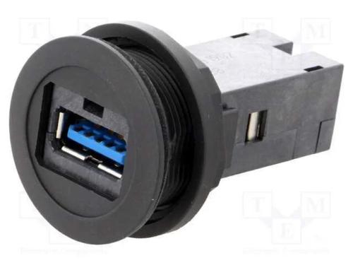 Tomada USB, 22mm, har-port, -25÷70C, 22,3mm, IP20.
