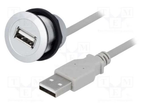 Tomada USB, 22mm, har-port, -25÷70C, 22,3mm, IP20.