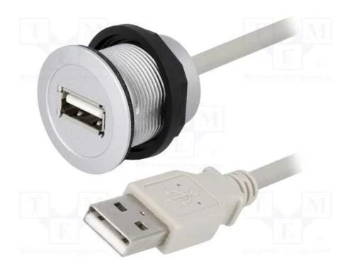 Tomada USB, 22mm, har-port, -25÷70C, 22,3mm, IP20.