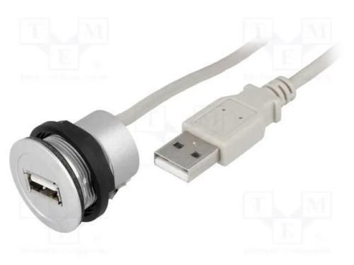 Tomada USB, 22mm, har-port, -25÷70C, 22,3mm, IP20.