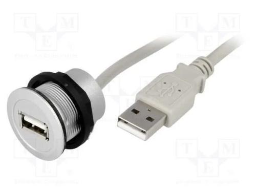 Tomada USB, 22mm, har-port, -25÷70C, 22,3mm, IP20.
