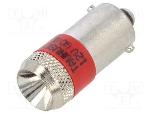 Lâmpada de LED, vermelho, Casquilho: BA9S, 12VDC