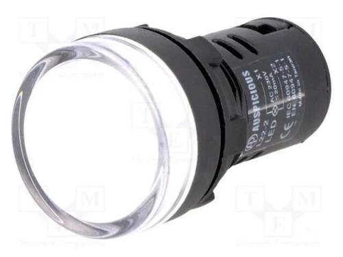 Luz de Indicação, 22mm, L22, -20÷60c, Ilum: Led, 230v, 22,5mm
