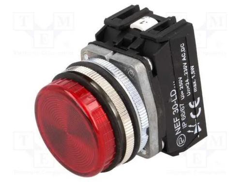 Luz de indicação, 30mm, NEF30, -15÷30C, Ilum: LED.