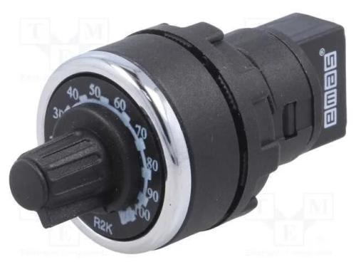 Potenciómetro, 22mm, -25÷70c, Ip65, 2ko, 54,8v, 27,4ma