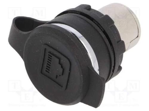 Tomada Rj45, 22mm, -25÷85c, Ip65, No Painel, Cobertura: Dourado