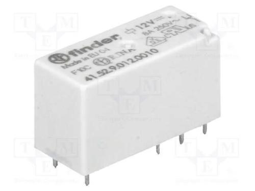 Relé: Eletromagnético, Dpdt, Ubobina : 12vdc, 15a, 8a/250vac, Pcb