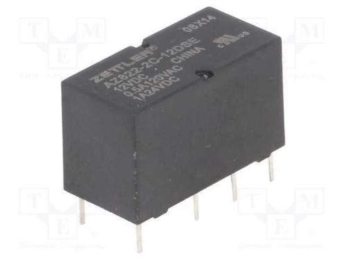 Relé: Eletromagnético, Dpdt, Ubobina : 12vdc, 2a, 0,5a/120vac, Pcb