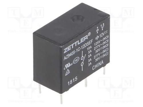 Relé: Eletromagnético, Spdt, Ubobina : 12vdc, 10a, 5a/277vac, Pcb