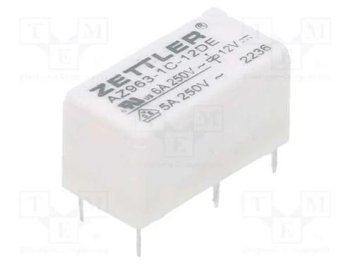 Relé: Eletromagnético, Spdt, Ubobina : 12vdc, 6a, 6a/250vac, Pcb