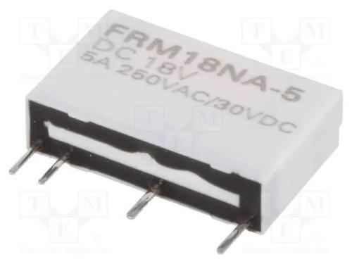 Relé: Eletromagnético, Spst-No, Ubobina : 18vdc, 5a/250vac, Pcb