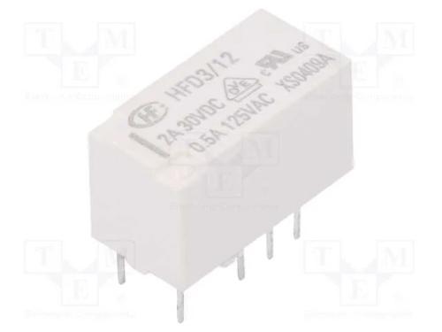 Relé: Eletromagnético, Dpdt, Ubobina : 12vdc, 2a, 0,5a/125vac, Pcb