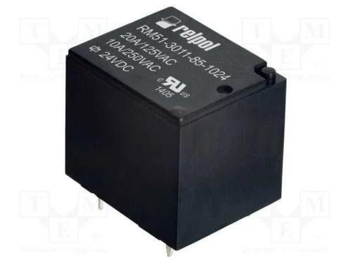 Relé: Eletromagnético, Spdt, Ubobina : 24vdc, 10a, 10a/250vac, Pcb