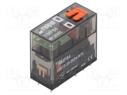 Relé: Eletromagnético, Dpdt, Ubobina: 24vac, 8a, 8a/250vac, Pcb