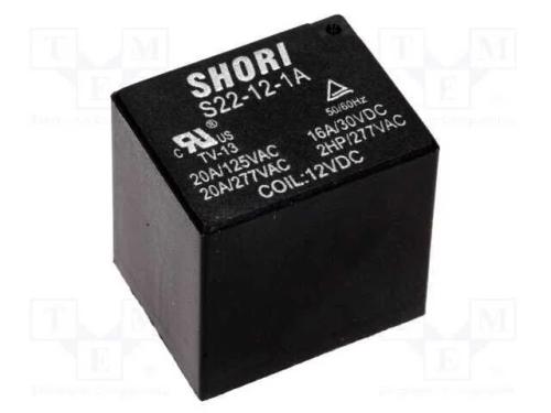 Relé: Eletromagnético, Spst-No, Ubobina : 12vdc, 17a/277vac, Pcb