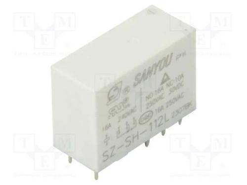 Relé: Eletromagnético, Spdt, Ubobina : 12vdc, Icontactos Max: 16a