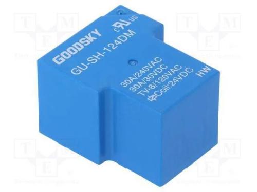 Rel&eacute;: Eletromagn&eacute;tico, Spst-No, Ubobina : 24vdc, 30a, S&eacute;rie: Gu, Pcb