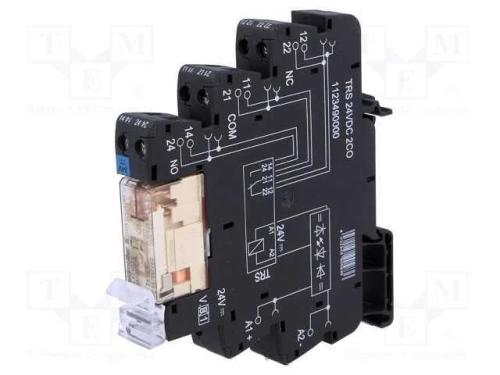 Relé: de Interface, Dpdt, Ubobina : 24vdc, 8a, Ucom: Max.250vdc