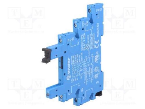Base, PIN: 5, 6A, 250VAC, para trilho DIN, termin.