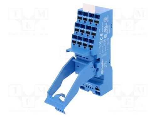 Base, PIN: 14, 10A, 250VAC, para trilho DIN, braç.